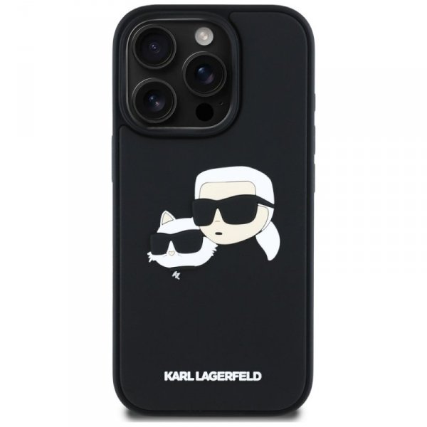 Etui Karl Lagerfeld HC 3D Rubber Double  Heads do iPhone 16 Pro czarny