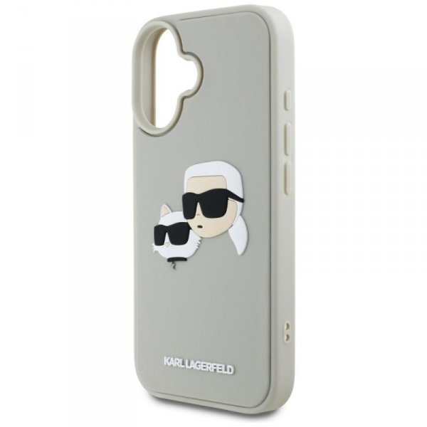 Etui Karl Lagerfeld HC 3D Rubber Double  Heads do iPhone 16 beżowy