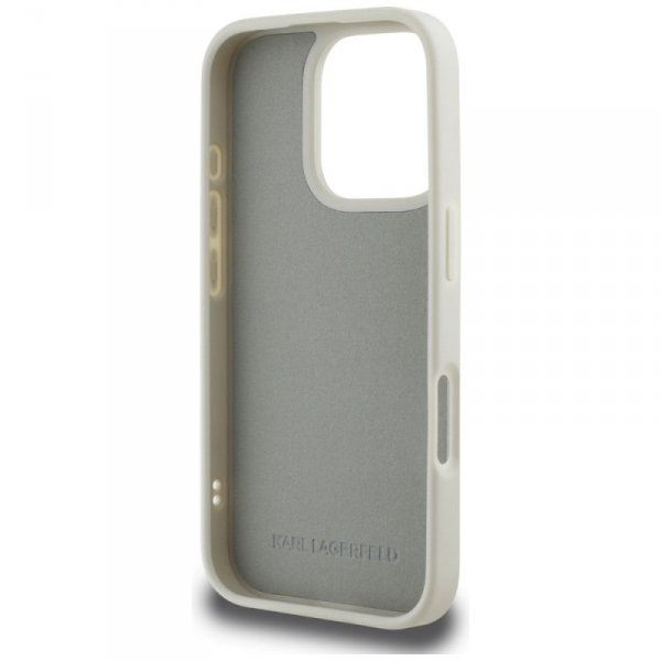 Etui Karl Lagerfeld HC 3D Rubber Double  Heads do iPhone 16 Pro beżowy