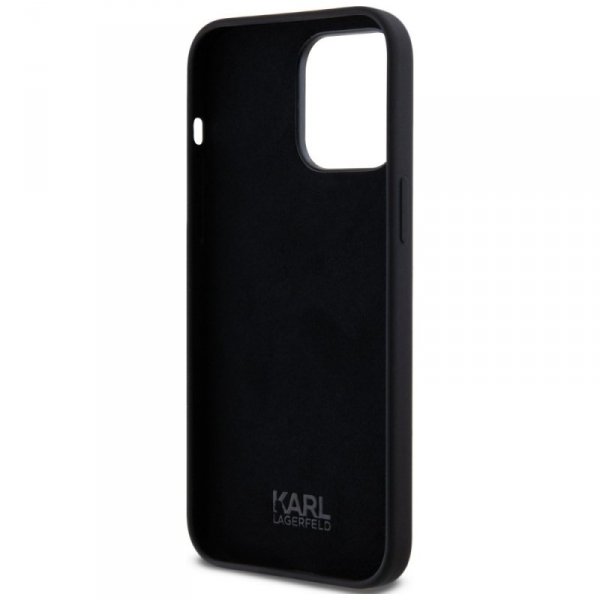 Etui Karl Lagerfeld Silicone Metal       Script Logo do iPhone 14 Pro Max czarny