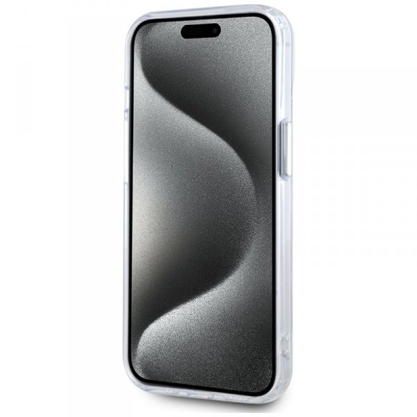 Etui Karl Lagerfeld IML Metal Karl Head  MagSafe do iPhone 15 biały