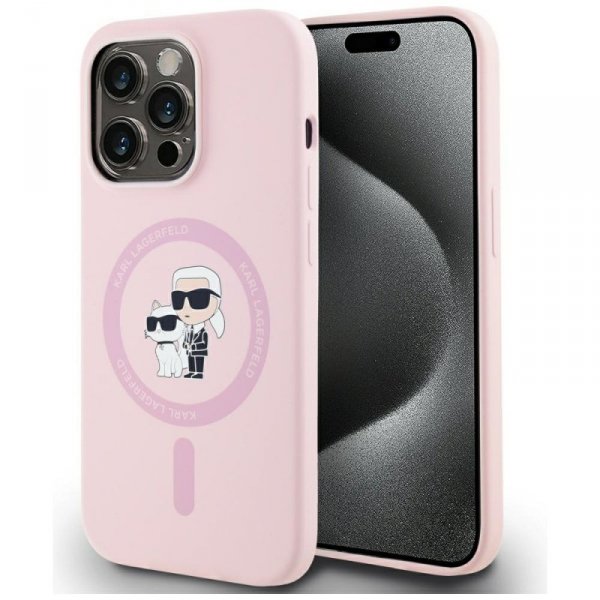 Etui Karl Lagerfeld Silicone             Karl&Choupette MagSafe do iPhone 14 Pro różowy