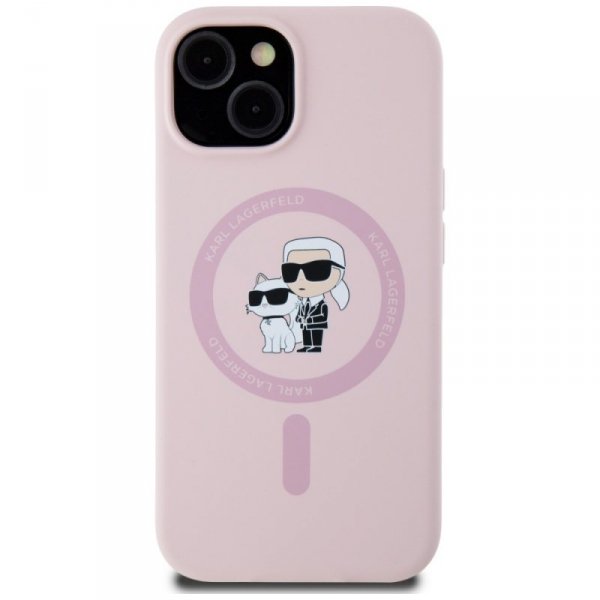 Etui Karl Lagerfeld Silicone             Karl&Choupette MagSafe do iPhone 15 różowy