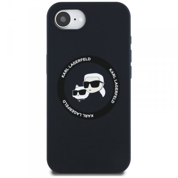 Etui Karl Lagerfeld Silicone             Karl&Choupette Heads MagSafe do iPhone 16e czarny