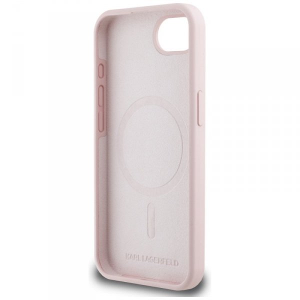 Etui Karl Lagerfeld Silicone             Karl&Choupette Heads MagSafe do iPhone 16e różowy