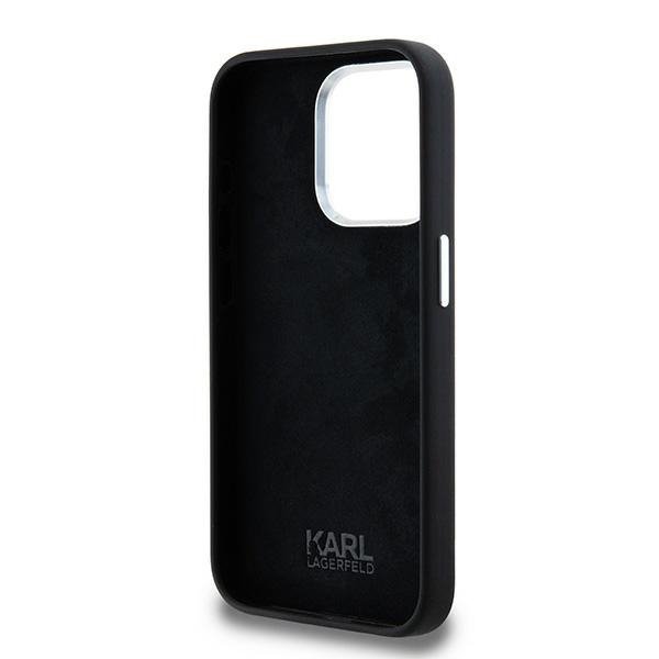 Etui Karl Lagerfeld Silicone Metal       Script Logo do iPhone 15 Pro Max czarny