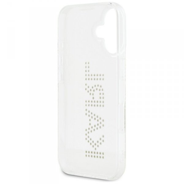 Etui Karl Lagerfeld IML Rhinestones Logo do iPhone 16 przezroczysty