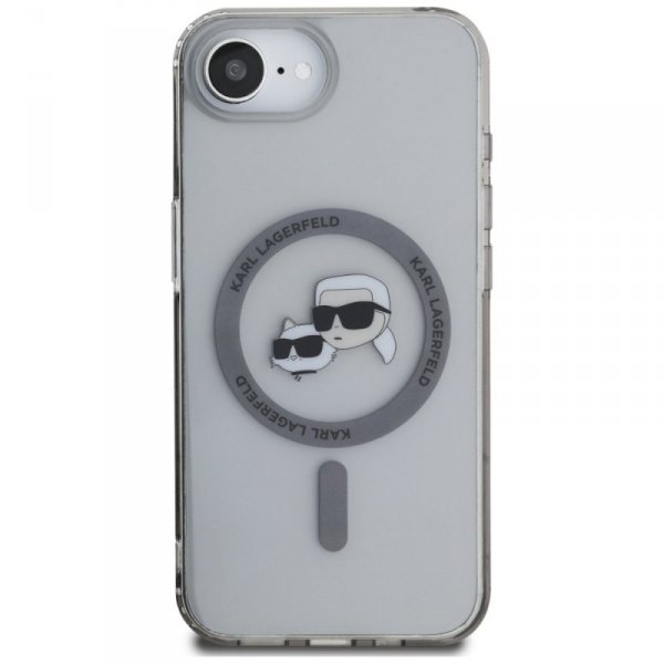 Etui Karl Lagerfeld IML Metal Karl &     Choupette Heads MagSafe do iPhone 16e czarny