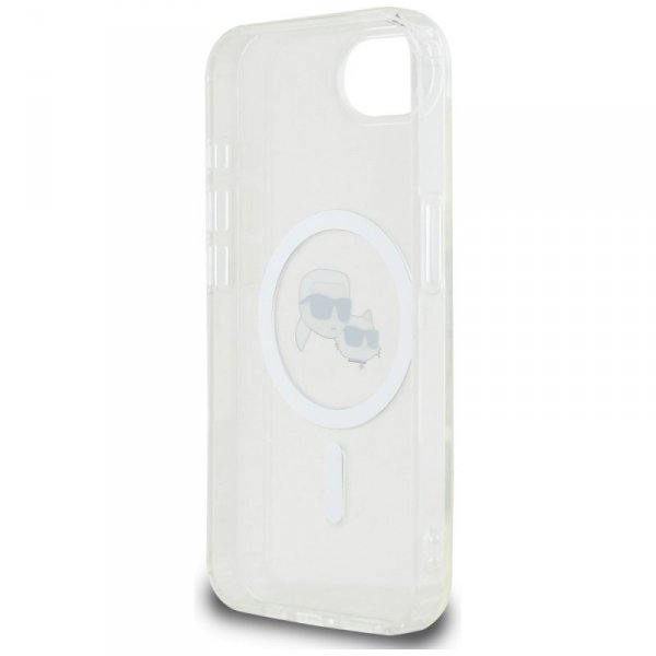 Etui Karl Lagerfeld IML Metal Karl &     Choupette Heads MagSafe do iPhone 16e biały