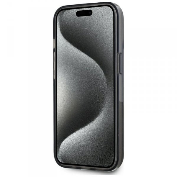 Etui Karl Lagerfeld Liquide Glitter      Monogram Gradient do iPhone 15 czarny