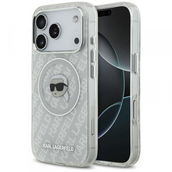 Etui Karl Lagerfeld IML Karl Head Logo   MagSafe do iPhone 17 Pro Max szary