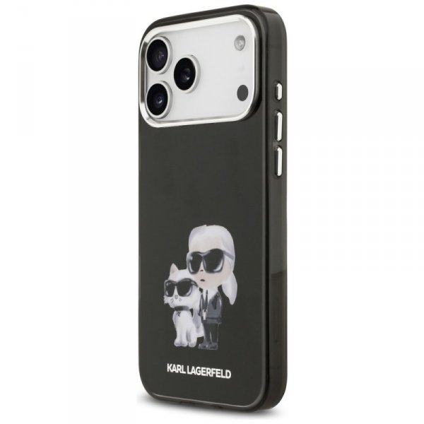 Etui Karl Lagerfeld IML Aquarelle Karl   & Choupette & Logo MagSafe do iPhone 17 Pro czarny