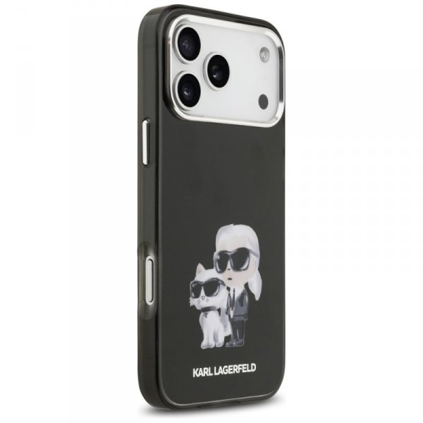 Etui Karl Lagerfeld IML Aquarelle Karl   & Choupette & Logo MagSafe do iPhone 17 Pro Max czarny