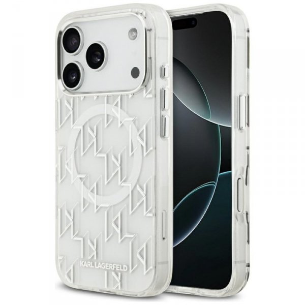 Etui Karl Lagerfeld IML KL Monogram      MagSafe do iPhone 17 Pro biały