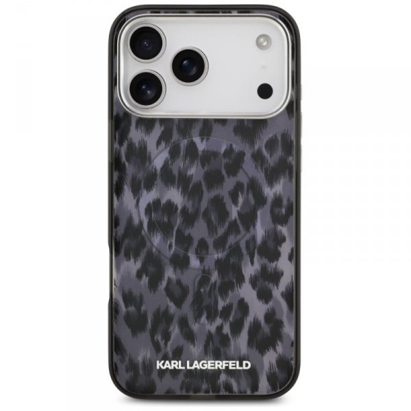 Etui Karl Lagerfeld IML Leopard Pattern  MagSafe do iPhone 17 Pro Max czarny