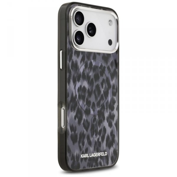 Etui Karl Lagerfeld IML Leopard Pattern  MagSafe do iPhone 17 Pro Max czarny