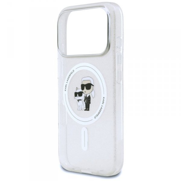 Etui Karl Lagerfeld IML Karl Choupette   Glitter MagSafe do iPhone 17 Pro przezroczysty