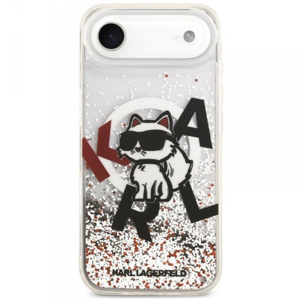 Etui Karl Lagerfeld Liquid Glitter       Choupette Logo MagSafe do iPhone Air przezroczysty