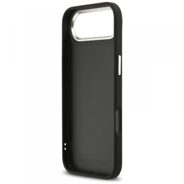 Etui Karl Lagerfeld FW Grained Karl &    Choupette Heads Pins & Logo do iPhone Air czarny