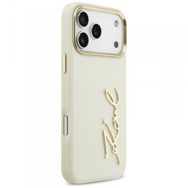 Etui Karl Lagerfeld Karl Script Logo do  iPhone 17 Pro Max beżowy