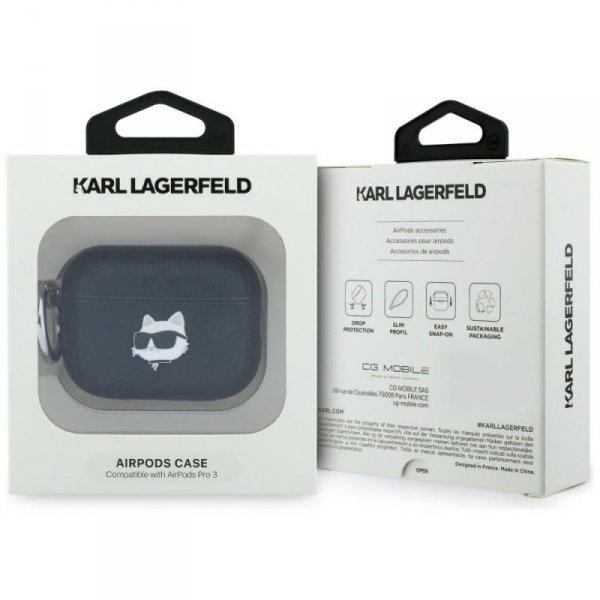 Etui Karl Lagerfeld do AirPods Pro Monogram Choupette Head – Czarne / Black