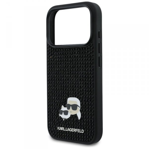 Etui Karl Lagerfeld Rhinestones          Karl&Choupette Pin do iPhone 17 Pro czarny