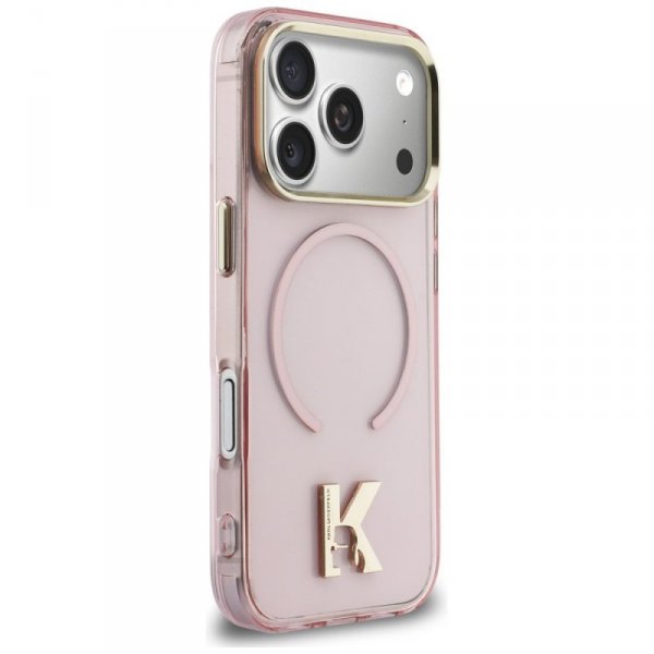 Etui Karl Lagerfeld IML K Head Logo      MagSafe do iPhone 17 Pro Max różowy