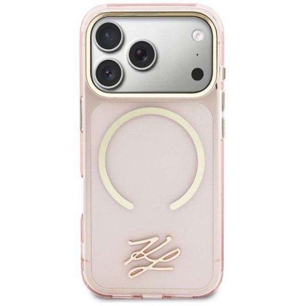 Etui Karl Lagerfeld IML KL Script Logo   MagSafe do iPhone 17 Pro różowy