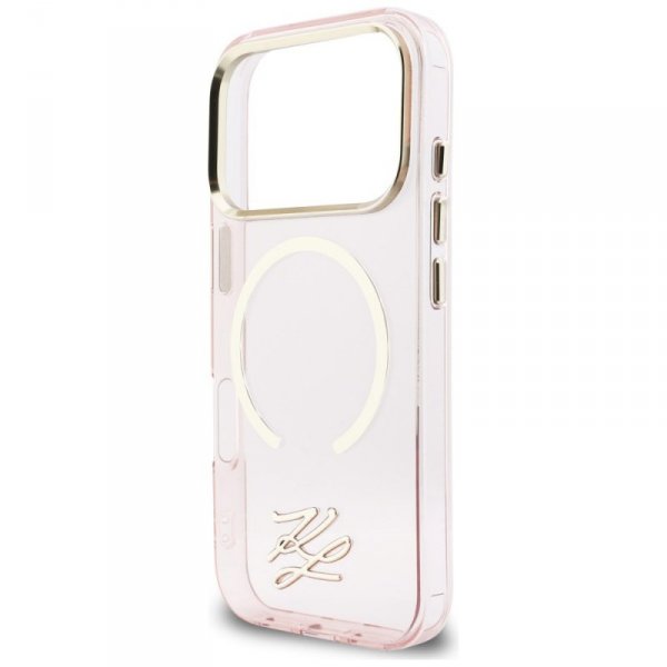 Etui Karl Lagerfeld IML KL Script Logo   MagSafe do iPhone 17 Pro Max różowy