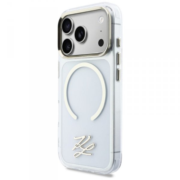 Etui Karl Lagerfeld IML KL Script Logo   MagSafe do iPhone 17 Pro przezroczysty