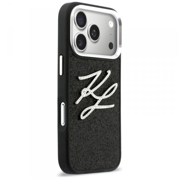 Etui Karl Lagerfeld IML Glitter KL       Diamond Logo do iPhone 17 Pro czarny