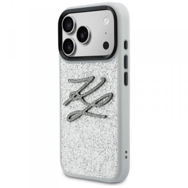 Etui Karl Lagerfeld IML Glitter KL       Diamond Logo do iPhone 17 Pro Max srebrny
