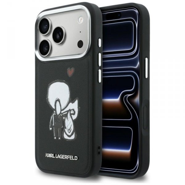 Etui Karl Lagerfeld Karl & Choupette     Back Logo MagSafe do iPhone 17 Pro czarny