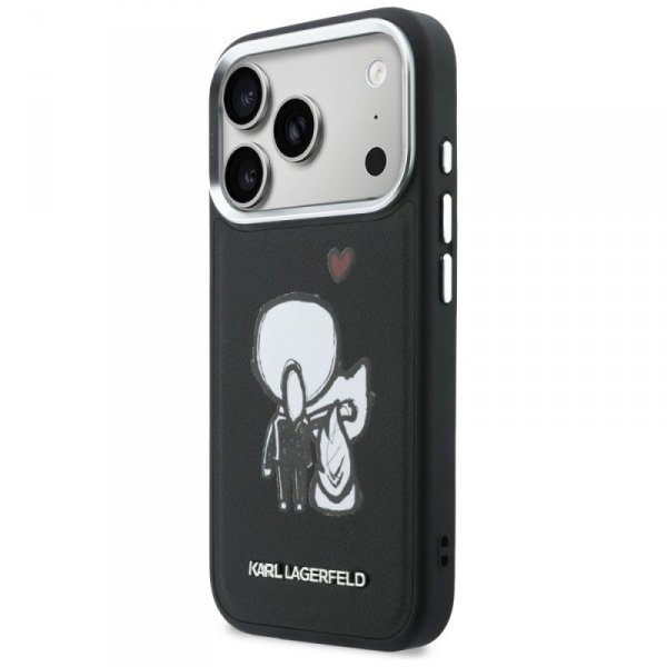 Etui Karl Lagerfeld Karl & Choupette     Back Logo MagSafe do iPhone 17 Pro czarny