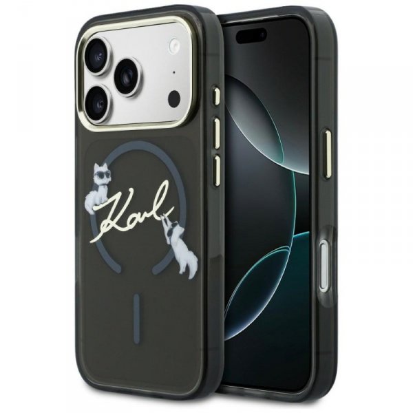 Etui Karl Lagerfeld IML Choupettes Karl  Script Logo MagSafe do iPhone 17 Pro Max czarny
