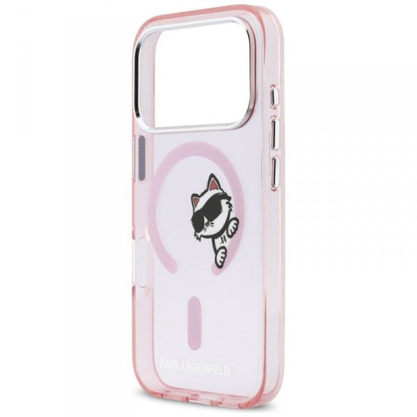 Etui Karl Lagerfeld IML Peekaboo MagSafe do iPhone 17 Pro Max różowy