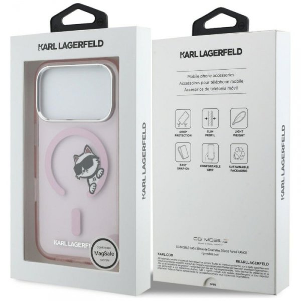 Etui Karl Lagerfeld IML Peekaboo MagSafe do iPhone 17 Pro Max różowy