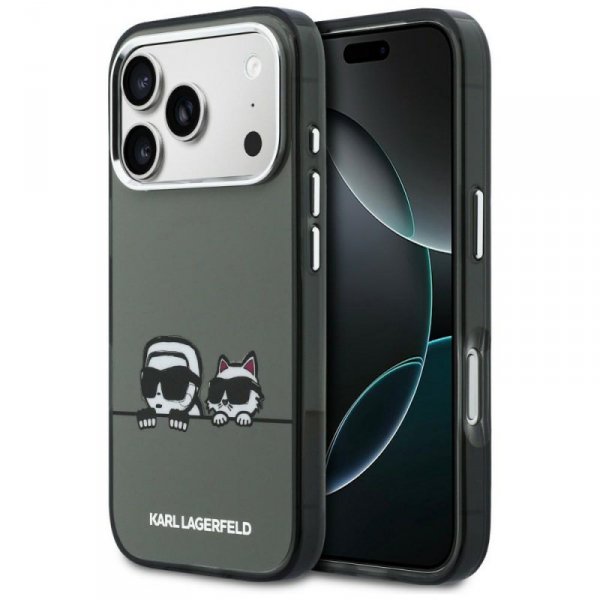 Etui Karl Lagerfeld IML Karl & Choupette Peekaboo Logo MagSafe do iPhone 17 Pro czarny