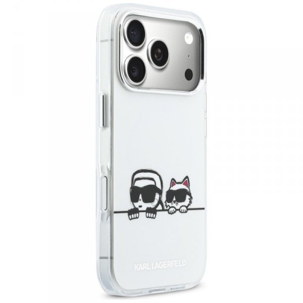 Etui Karl Lagerfeld IML Karl & Choupette Peekaboo Logo MagSafe do iPhone 17 Pro biały