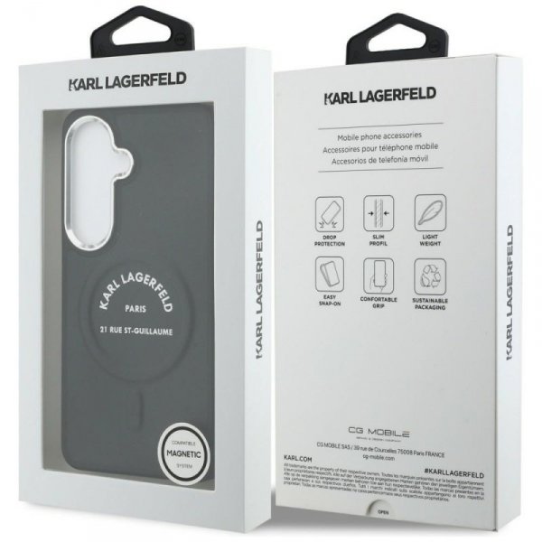 Etui Karl Lagerfeld Embossed Ring RSG    Logo MagSafe do Samsung Galaxy S26 czarny