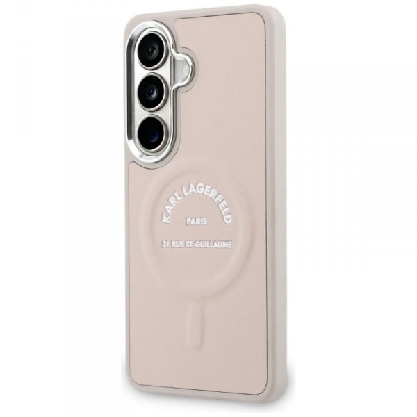 Etui Karl Lagerfeld Embossed Ring RSG    Logo MagSafe do Samsung Galaxy S26 różowy