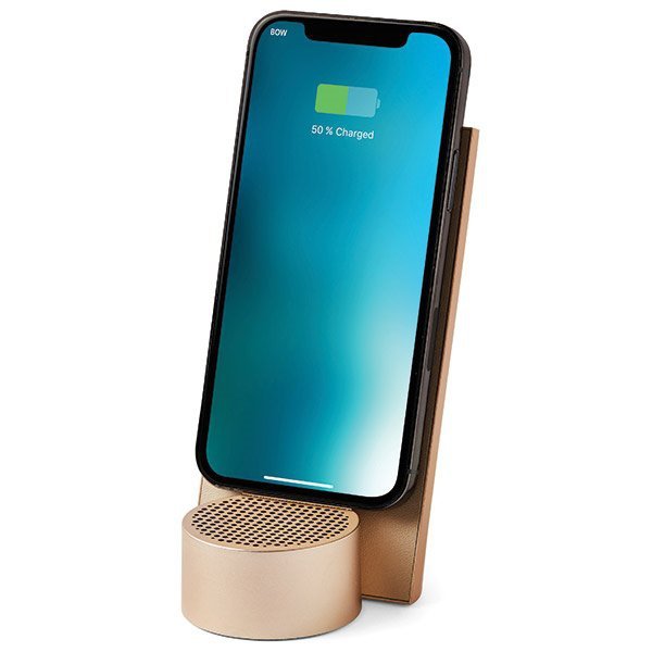 Lexon City Energy Pro Ładowarkaindukcyjna 10W z głośnikiem bluetooth jasnozłoty/soft gold LD145D9