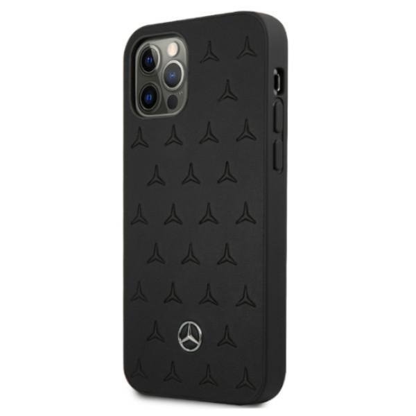 Mercedes MEHCP12LPSQBK iPhone 12 Pro Max6,7&quot; czarny/black hardcase Leather Stars Pattern