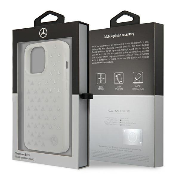 Mercedes MEHCP13XESPWH iPhone 13 ProMax 6,7&quot; biały/white hardcase Silver Stars Pattern