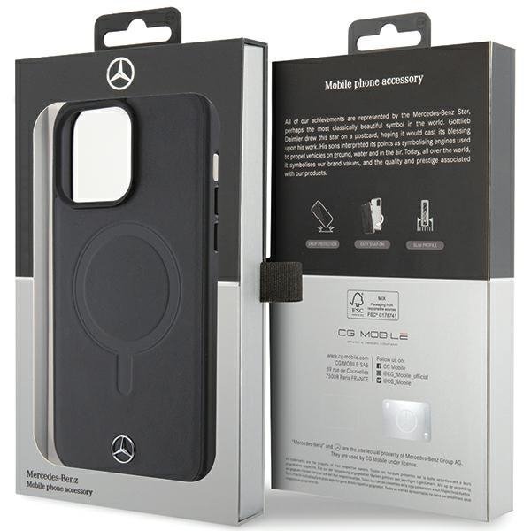 Mercedes MEHMP15X23RCMK iPhone 15 Pro Max 6.7&quot; czarny/black hardcase Smooth Leather MagSafe