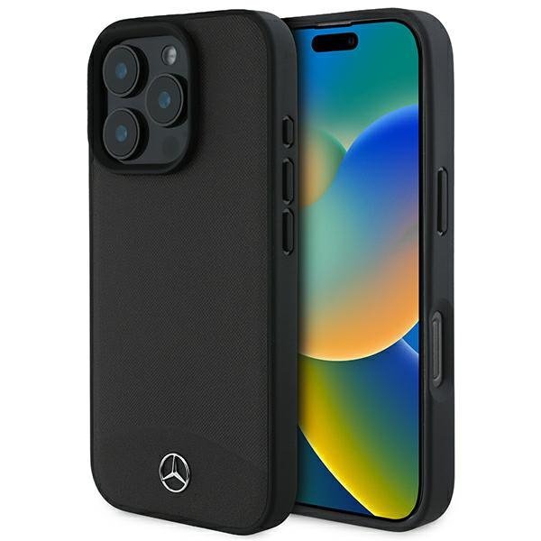 Mercedes MEHMP16X23RBARK iPhone 16 Pro Max 6.9&quot; czarny/black hardcase Textured And Plain Leather MagSafe
