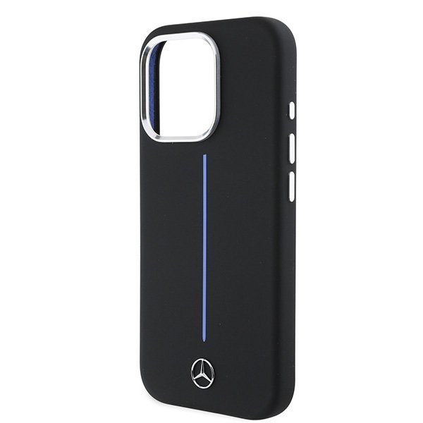 Mercedes MEHMP16X23SUMBK iPhone 16Pro Max 6.9&quot; czarny/black hardcase Silicone Blue Stripe MagSafe