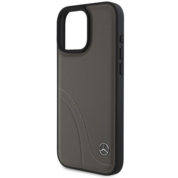 Mercedes MEHCP16X23RBCSB iPhone 16 ProMax 6.9&quot; brązowy/brown hardcase MB Curved Stitches Leather