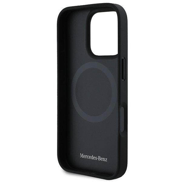Mercedes MEHMP16L23RURBK iPhone 16 Pro 6.3&quot; czarny/black hardcase MB Blue Line Leather MagSafe