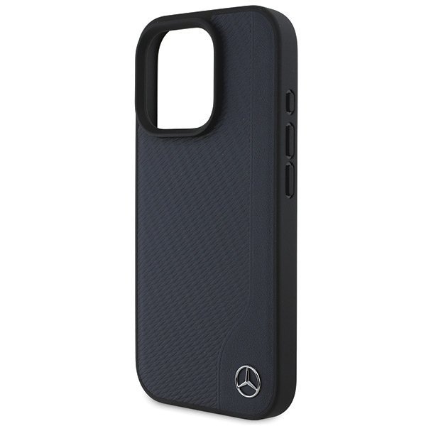 Mercedes MEHMP16X23RBGVV iPhone 16 Pro Max 6.9&quot; granatowy/navy hardcase MB Wood Imitation Leather MagSafe